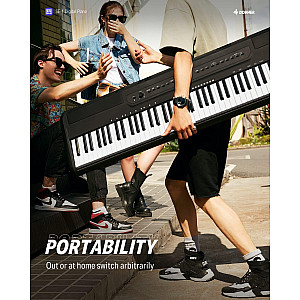 Donner SE 1 88 Key Graded Hammer Action Full Weighted Portable Digital Piano, Black